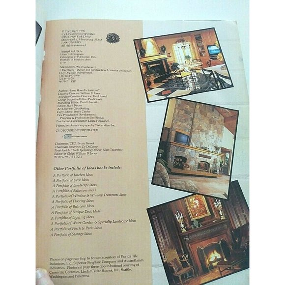 Fireplaces Ideas Book Full Color Photos Interior Design Home How To 1996 - Picture 3 of 4